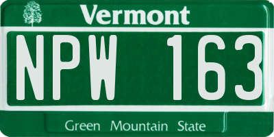 VT license plate NPW163