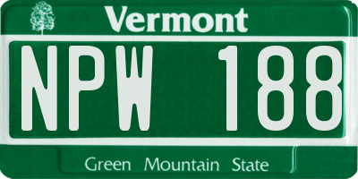 VT license plate NPW188