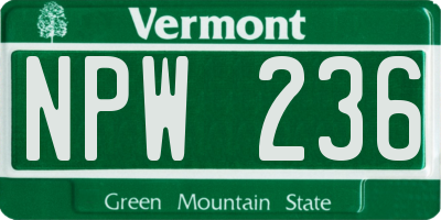 VT license plate NPW236