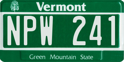 VT license plate NPW241