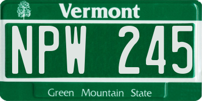 VT license plate NPW245