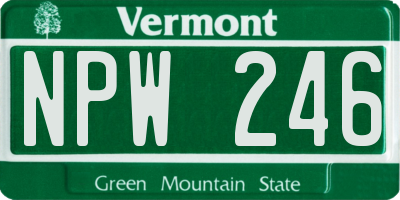 VT license plate NPW246