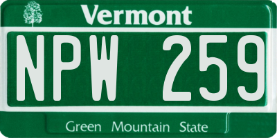 VT license plate NPW259