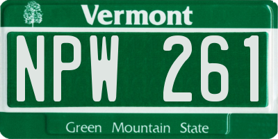 VT license plate NPW261