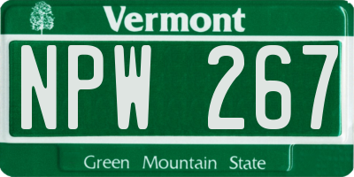 VT license plate NPW267
