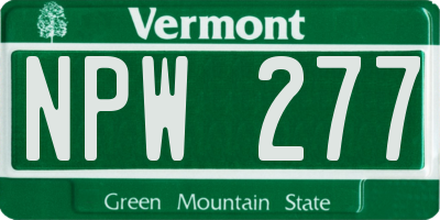 VT license plate NPW277