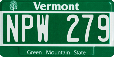 VT license plate NPW279