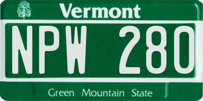 VT license plate NPW280