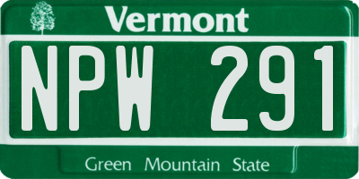 VT license plate NPW291