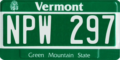 VT license plate NPW297