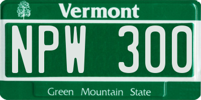 VT license plate NPW300