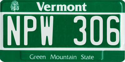 VT license plate NPW306