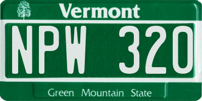 VT license plate NPW320