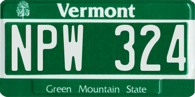 VT license plate NPW324