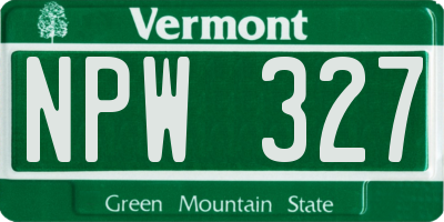 VT license plate NPW327