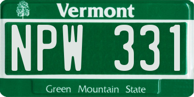 VT license plate NPW331