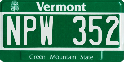VT license plate NPW352