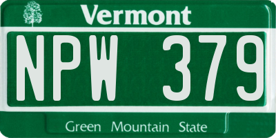 VT license plate NPW379