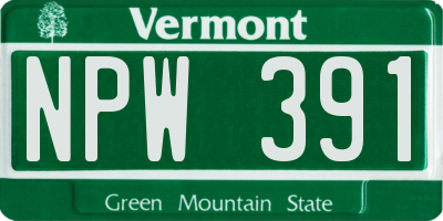 VT license plate NPW391