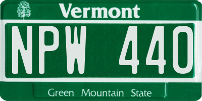 VT license plate NPW440