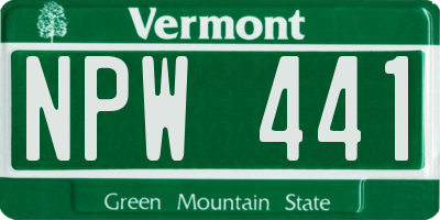VT license plate NPW441