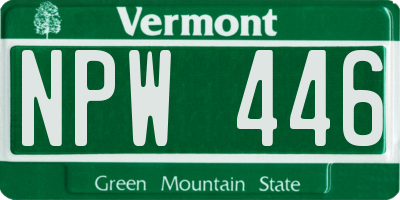 VT license plate NPW446
