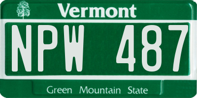 VT license plate NPW487