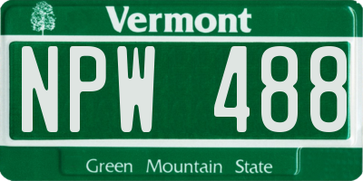 VT license plate NPW488
