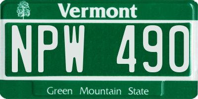 VT license plate NPW490
