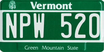 VT license plate NPW520