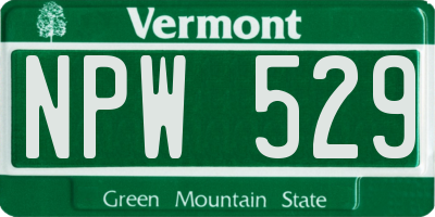 VT license plate NPW529