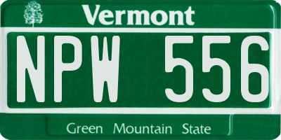 VT license plate NPW556