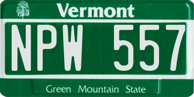 VT license plate NPW557