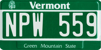 VT license plate NPW559