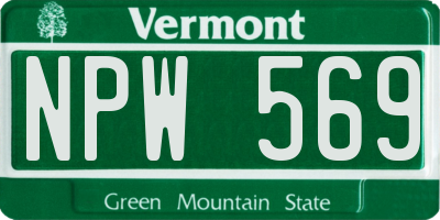 VT license plate NPW569