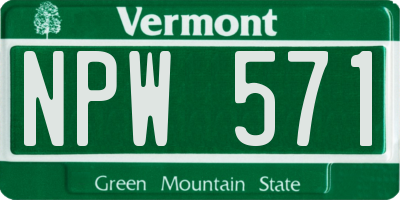 VT license plate NPW571