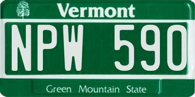 VT license plate NPW590