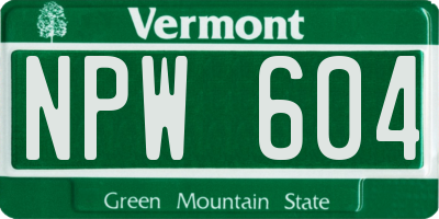 VT license plate NPW604