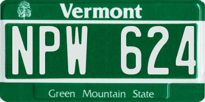 VT license plate NPW624