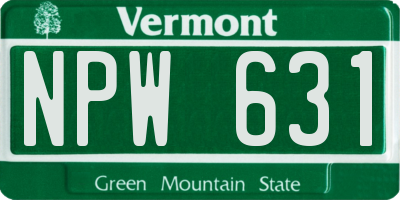 VT license plate NPW631