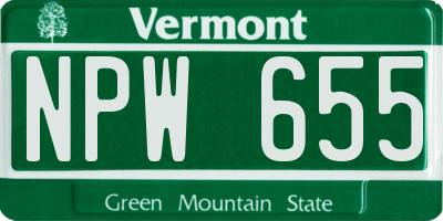 VT license plate NPW655