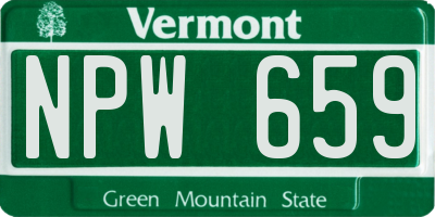 VT license plate NPW659