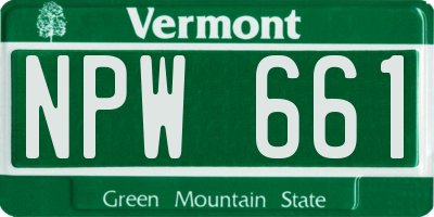 VT license plate NPW661