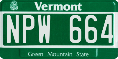 VT license plate NPW664