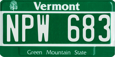 VT license plate NPW683