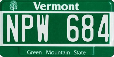 VT license plate NPW684