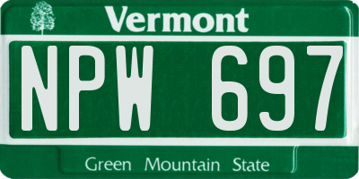 VT license plate NPW697