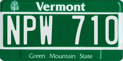VT license plate NPW710