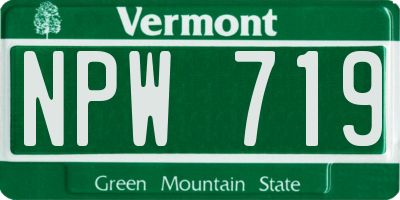 VT license plate NPW719