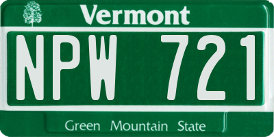 VT license plate NPW721